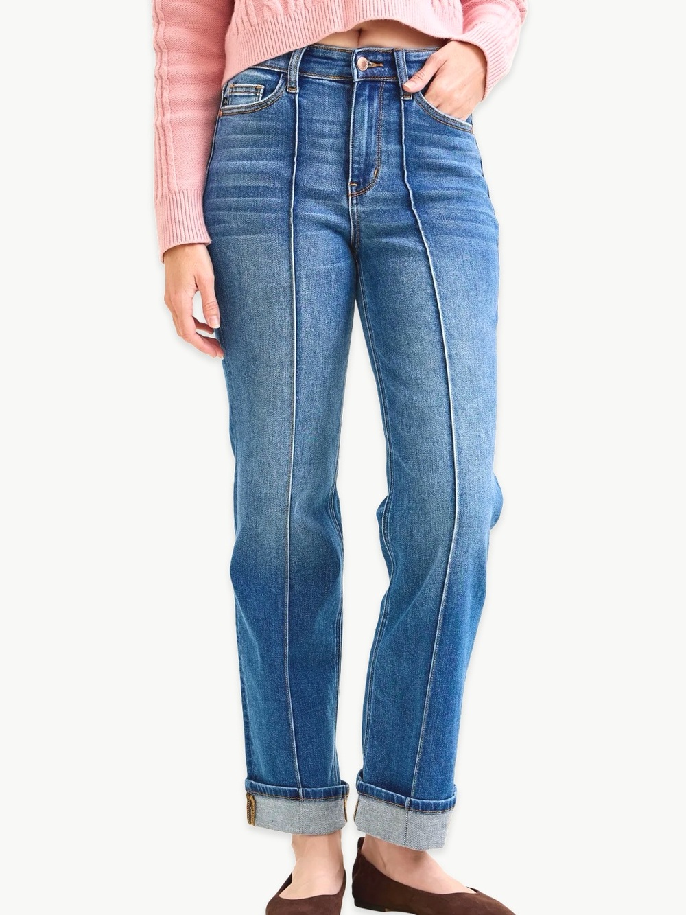 Judy Blue High Rise Straight Jeans Size 5/27 Dark Wash Center Seam - Picture 1 of 12